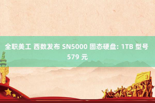 全职美工 西数发布 SN5000 固态硬盘: 1TB 型号 579 元